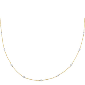 18K Gold Floating Diamond By The Yard Necklace 18K - Adina Eden's Jewels