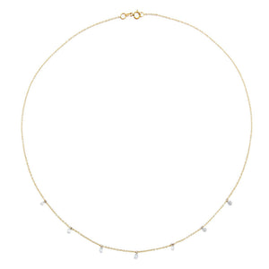  Floating Dangling Diamond Necklace 14K - Adina Eden's Jewels