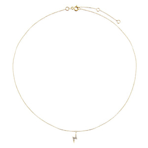  Diamond Lightning Bolt Necklace 14K - Adina Eden's Jewels