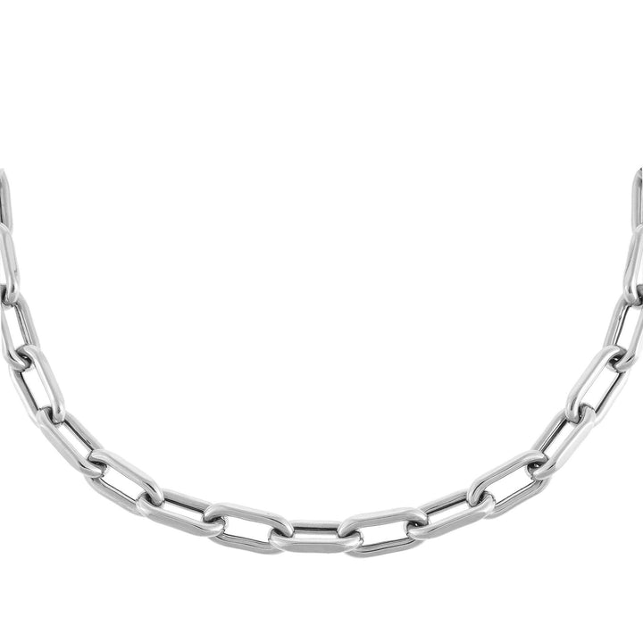 14K White Gold / 16" / 8 MM Thick Oval Link Chain Necklace 14K - Adina Eden's Jewels