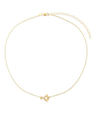 14K Gold Dainty Toggle Anklet 14K - Adina Eden's Jewels