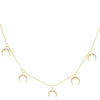 Gold Pavé Dangling Cowhorn Necklace - Adina Eden's Jewels