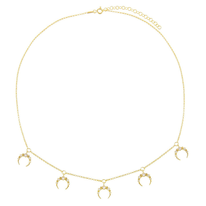  Pavé Dangling Cowhorn Necklace - Adina Eden's Jewels