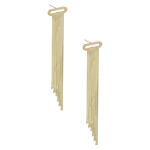 14K Gold Herringbone Chandelier Earring 14K - Adina Eden's Jewels