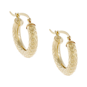 14K Gold Moon Cut Hollow Hoop Earring 14K - Adina Eden's Jewels