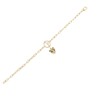 14K Gold Diamond Panther Toggle Chain Bracelet 14K - Adina Eden's Jewels