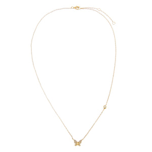  Diamond Bezel Butterfly Necklace 14K - Adina Eden's Jewels