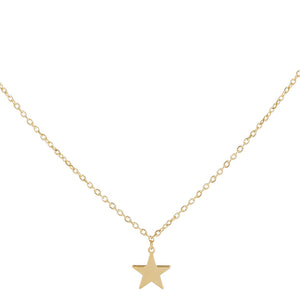 14K Gold Dainty Solid Star Necklace 14K - Adina Eden's Jewels