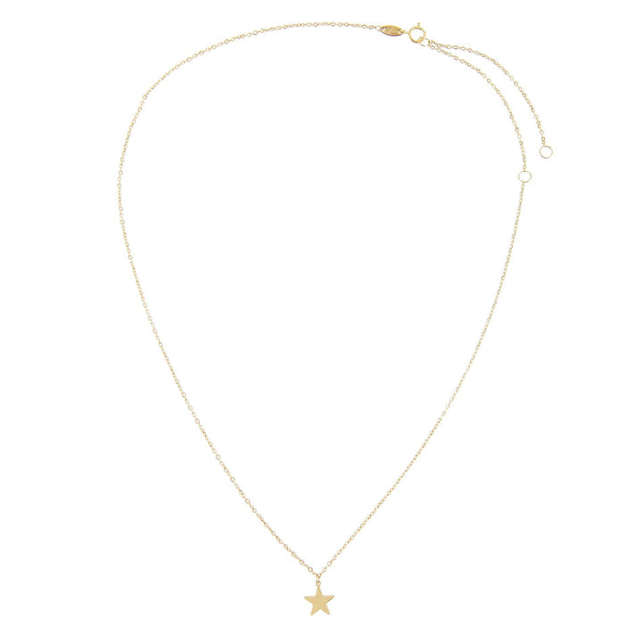  Dainty Solid Star Necklace 14K - Adina Eden's Jewels