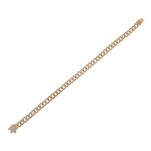 14K Gold Diamond Cuban Bracelet 14K - Adina Eden's Jewels