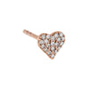 14K Rose Gold Diamond Mini Heart Stud Earring 14K - Adina Eden's Jewels