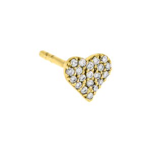  Diamond Mini Heart Stud Earring 14K - Adina Eden's Jewels