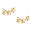 Gold Triple Star Stud Earring - Adina Eden's Jewels