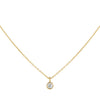 14K Gold Diamond Bezel Dangle Necklace 14K - Adina Eden's Jewels