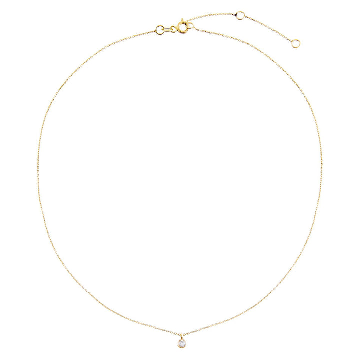  Diamond Bezel Dangle Necklace 14K - Adina Eden's Jewels