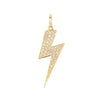 14K Gold Diamond Large Lightning Bolt Charm 14K - Adina Eden's Jewels