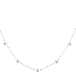 14K Gold Diamond Multi Star Necklace 14K - Adina Eden's Jewels