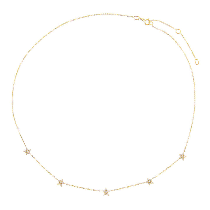  Diamond Multi Star Necklace 14K - Adina Eden's Jewels