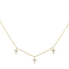 14K Gold Diamond Multi Cross Necklace 14K - Adina Eden's Jewels