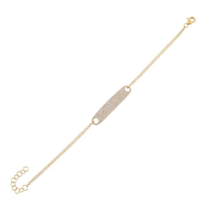 14K Gold Diamond ID Bar Bracelet 14K - Adina Eden's Jewels