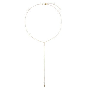  Diamond Bar X Bezel Lariat 14K - Adina Eden's Jewels