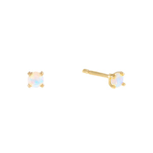 14K Gold / 2 MM / Pair Tiny Opal Stud Earring 14K - Adina Eden's Jewels