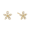 14K Gold Diamond Flower Stud Earring 14K - Adina Eden's Jewels