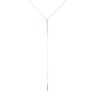 14K Gold Solid Bars Lariat 14K - Adina Eden's Jewels