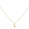 14K Gold Dainty Solid Moon Necklace 14K - Adina Eden's Jewels