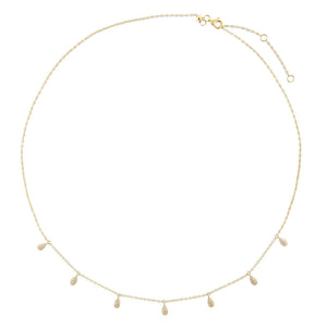  Diamond Teardrop Dangle Choker 14K - Adina Eden's Jewels