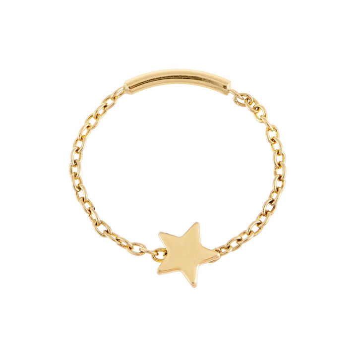 14K Gold / 4 Star Chain Ring 14K - Adina Eden's Jewels