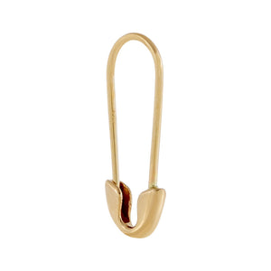 14K Gold / Single Solid Safety Pin Earring 14K - Adina Eden's Jewels
