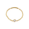 14K Gold / 4 CZ Bezel Chain Ring 14K - Adina Eden's Jewels