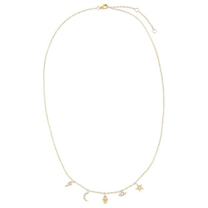  Diamond Charms Necklace 14K - Adina Eden's Jewels