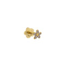 14K Gold / Single CZ Dainty Flower Threaded Stud Earring 14K - Adina Eden's Jewels