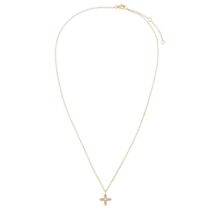  Diamond 4 Petal Flower Necklace 14K - Adina Eden's Jewels