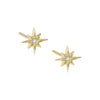 14K Gold Diamond Dainty Starburst Stud Earring 14K - Adina Eden's Jewels