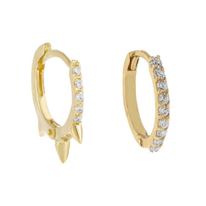 14K Gold CZ Cartilage Earring Combo Set 14K - Adina Eden's Jewels