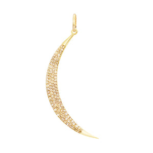 14K Gold Diamond Crescent Charm 14K - Adina Eden's Jewels