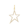 14K Gold Diamond Open Star Charm 14K - Adina Eden's Jewels