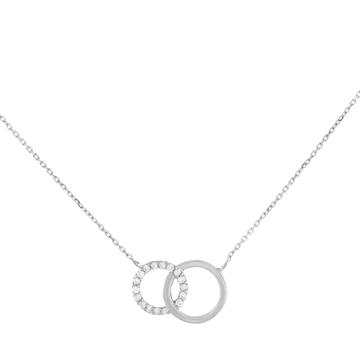  Diamond Interlocked Circle Necklace 14K - Adina Eden's Jewels