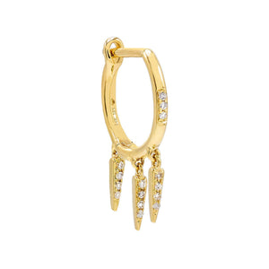  Diamond Dangling Multi Spike Huggie Earring 14K - Adina Eden's Jewels