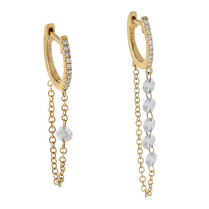 14K Gold The Floating Diamond Earring Combo Set 14K - Adina Eden's Jewels