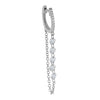 14K White Gold / Single Floating Diamond Drop Chain Huggie Earring 14K - Adina Eden's Jewels