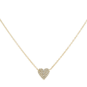 14K Gold Diamond Medium Heart Necklace 14K - Adina Eden's Jewels