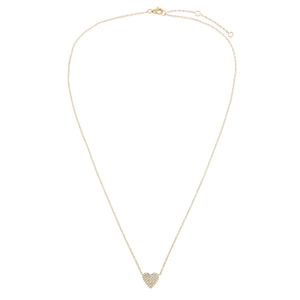  Diamond Medium Heart Necklace 14K - Adina Eden's Jewels
