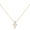 14K Gold Diamond Mini Snake Necklace 14K - Adina Eden's Jewels