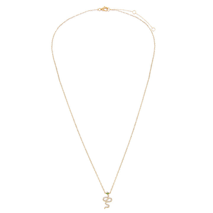  Diamond Mini Snake Necklace 14K - Adina Eden's Jewels