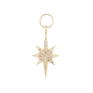 14K Gold Diamond Starburst Charm 14K - Adina Eden's Jewels