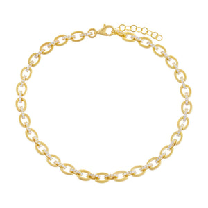 Magenta / Choker Colored Pavé Link Anklet/Choker - Adina Eden's Jewels